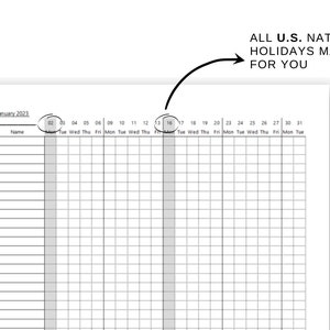 Attendance Sheet 2023 Work or School Tracker - Etsy Australia