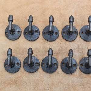 Cast Iron coat bath rope hanger vintage library school kitchen acorn hook 10 pcs