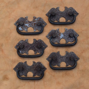 iron door gate Drawer Box handle knob vintage pull drop handle Hardware 6 pcs
