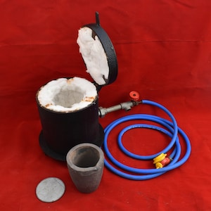 Forno de fusão de propano Kit de forja de fundição de metal de 14,5 kg com cadinho de grafite para refino, fundição, sucata de joias, etc.
