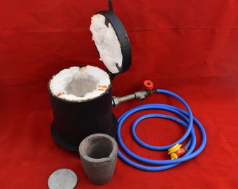 Horno de fusión de propano 14,5 kg Horno de fundición de metal Kit de forja con crisol de grafito para refinar joyería de fundición, chatarra, etc.