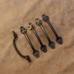 Cast Brass door gate Drawer Cabinet handle vintage pull handles Hardware 5 pcs