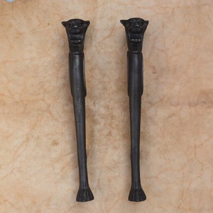 Vintage Large Cast iron door gate door handle vintage Lion Face pull handle Home Decor 2 pcs lot