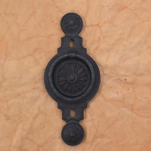 Vintage Type Cast Iron Victorian Large antique Door Knocker Handle Knob Pull Drop Ring