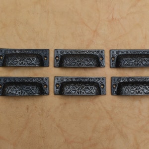 6 pcs Vintage drawer pull handle cast iron pull furniture handle Cabinet handle
