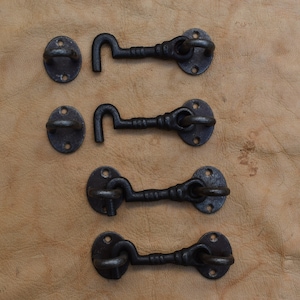 4pcs Vintage Hook and Eye Gate Door Latch Cast Iron Cupboard Latch window latch