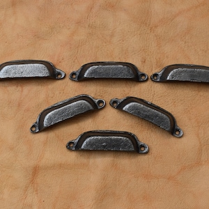 Cabinet Knob Drawer Pulls Cup Drawer Handle Antique cast iron Cup Pulls  6 pcs