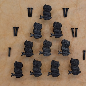 Vintage Cast Iron Knob Owl shape Door Drawer handle cupboard knobs Pulls 10 pcs