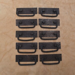 Vintage Hand forged iron pull drop kitchen handle door gate knob handle 10pcs