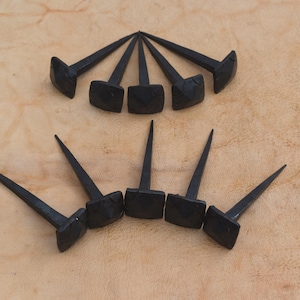 Vintage blacksmith hand forged Nails wrought Iron solid Furniture Nails 10 Pcs