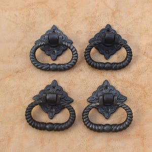 Vintage Style Cast Iron door Knob Pull gate handle pull drop handle Hardware 4pc