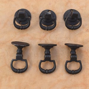 Tirador de puerta de hierro fundido, manija de portón, manija de tirador estilo vintage, herrajes, 6 piezas