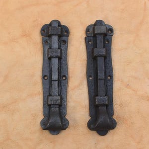 2pcs Vintage Gate Door Window Inner Slide Latch Cast Iron Cupboard Latch Lock Rustic