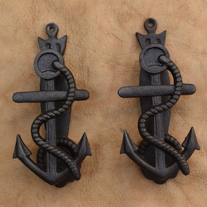 Vintage cast iron door knocker gate handle Anchor door pull drop handle 2 pcs