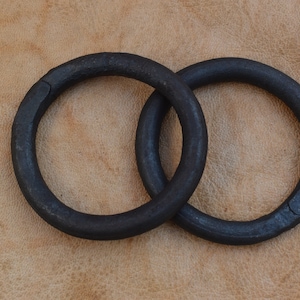 Vintage horse iron tie hitching post ring hand forged farm barn decor 2pcs