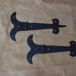 handmade iron hinges head burn rusty vintage iron door gate hinges hardware 2 pc