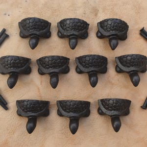 Vintage Style Cast iron door gate knob Tortoise Cabinet Drawer Kitchen Pulls 10p
