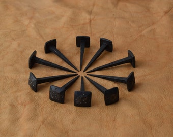 vintage hand forged Nails blacksmith wrought Iron solid Furniture Nails 10 Pcs