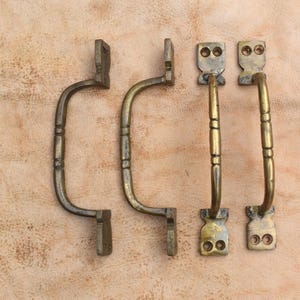 Cast Brass door gate Drawer Cabinet handle vintage pull handles Hardware 4 pcs
