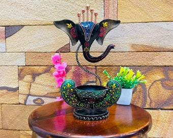 iron painted GANESH candle stand home décor table reception decoration handicraft gifts