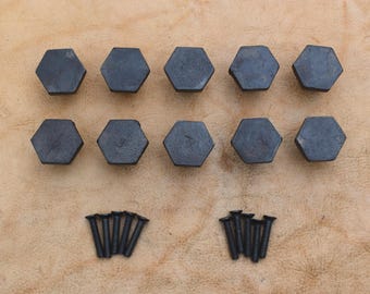 Pomelli per porte in ghisa stile vintage a forma esagonale, maniglie per armadi, cassetti e cucine, confezione da 10 pezzi