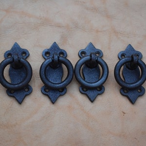 iron door knocker gate handle door knob vintage cast pull drop handle Hardware 4 pcs
