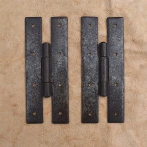 Handmade iron door hinges rusty vintage iron door gate window hinges 2 pcs set
