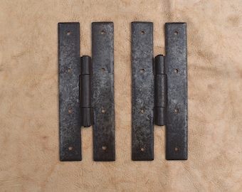 Handmade iron door hinges rusty vintage iron door gate window hinges 2 pcs set