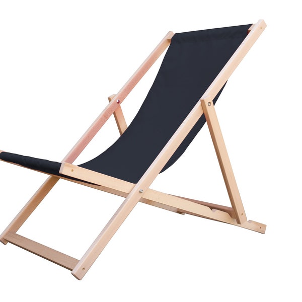 Chaise longue en bois Chaise longue Plage Chaise longue jardin Chaise longue pour terrasse chaise longue pliante noir