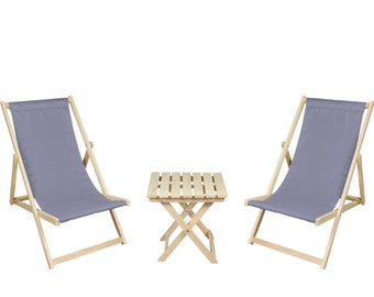 2 x Giardino Beach Lounger con Tavolo