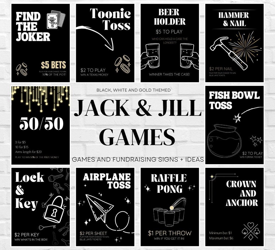 Jack and Jill Games Editable Sign Bundle Stag and Doe Wedding Event