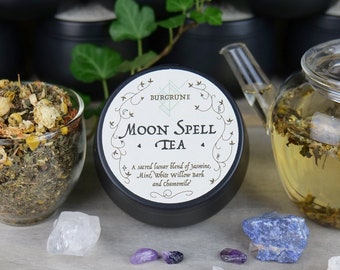 Mystical Moon Spell Herbal Tea | Lunar Magick Infusion | Chamomile Mint