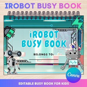 Libro de actividades editable con temática de iRobot para niños / Actividades preescolares imprimibles