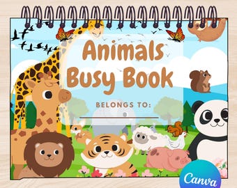 Editable Animal -Themed Busy Book for Kids | Printable Preschool Activities