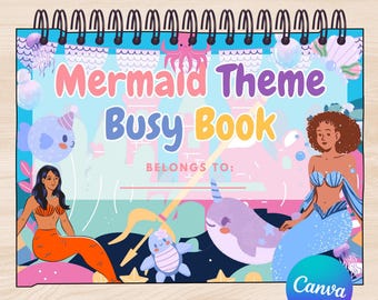 Editable Mermaid -Themed Busy Book for Kids | Printable Preschool Activities