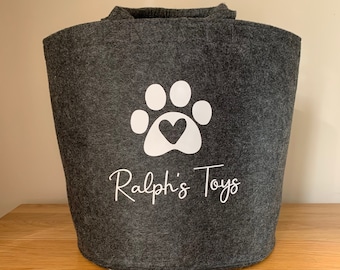 Personalized Felt Pet Toy Box: Dog/Puppy Storage Basket