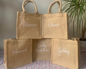 Hen Party Gift Bag | Bridesmaid Gift Bags | Batcherlorette Party | Hen Party Bag | Mini Jute Gift Bag | Hen Party Gift | Hen Do Party Bags