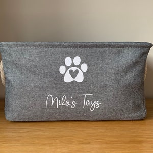 Personalised dog toy basket