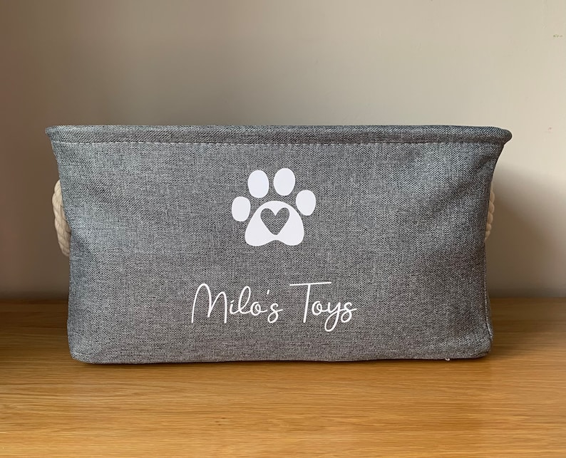 Personalised dog toy basket