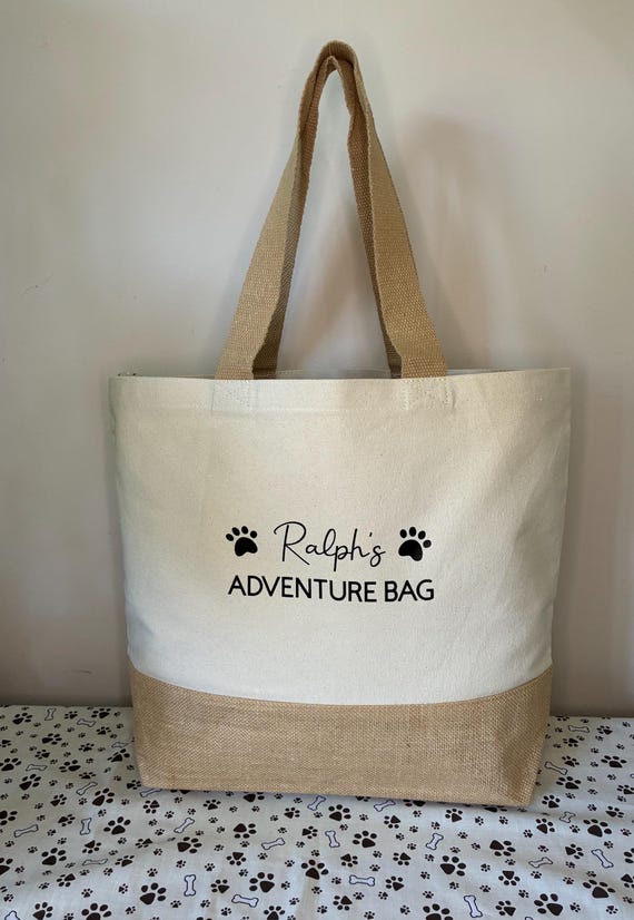 Personalised Dog Bag | Large Canvas Dog Tote | Dog Tote | New Puppy Gift | Pet Travel Bag | Doggy Tote  | Dog backpack | Pet Gift