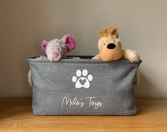 Dog Toy Box | Personalised Pet Toy Box | Dog Toy Storage | Pet Toy Box | Dog Toy Basket | Puppy Gift | Puppy Toy Box | Personalised Toy Box