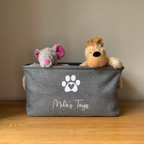 Dog Toy Box | Personalised Pet Toy Box | Dog Toy Storage | Pet Toy Box | Dog Toy Basket | Puppy Gift | Puppy Toy Box | Personalised Toy Box