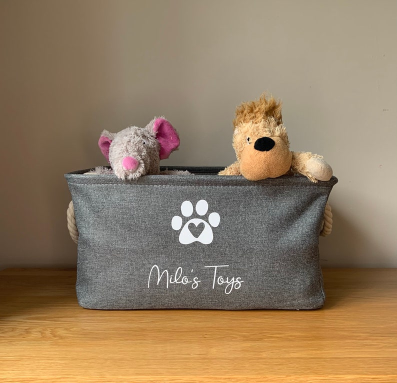 Personalised dog toy basket