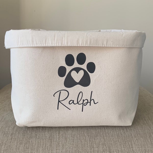 Personalised Pet Toy Storage | Dog Toy Box | Pet Toy Box | Puppy Gift | Small Pet Toy Basket | Puppy Toys | Pet Things | Pet Treats