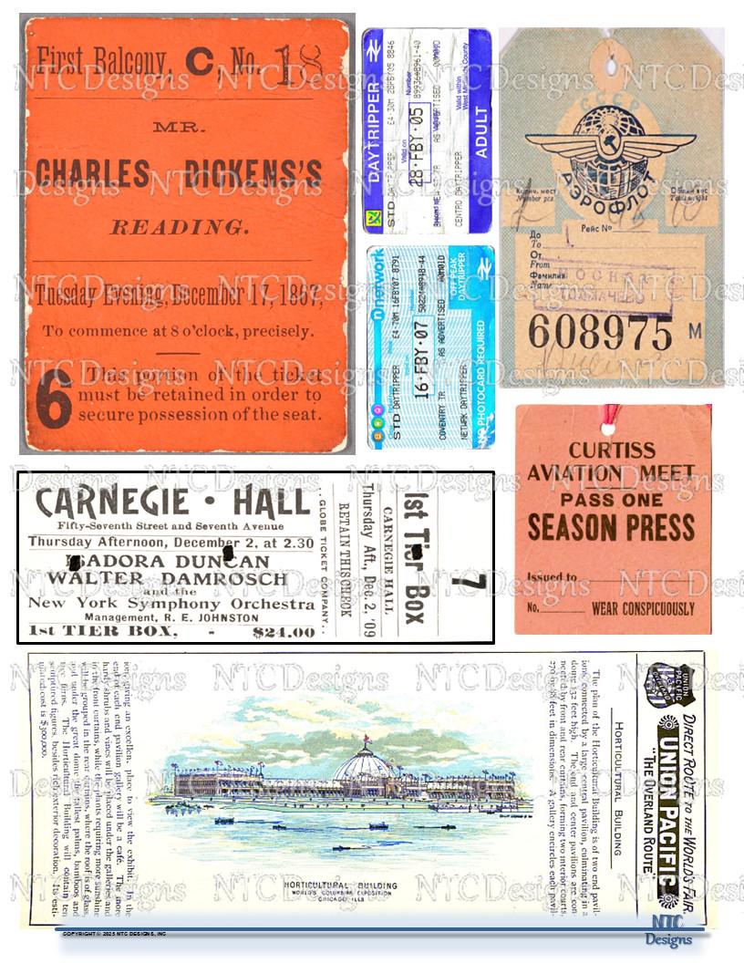 Ephemera Vintage Tickets-instant Digital Download Printables. Junk ...
