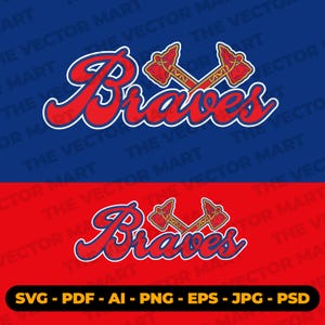Atlanta Braves SVG-paket | MLB Clipart, sublimeringsdesigner (digital nedladdning)