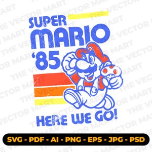 Super Mario illustration  | cartoon illustration | Digital Download | .PNG .SVG |