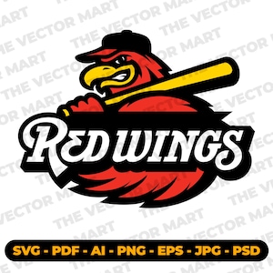 Logotipo de Rochester Red Wings: Ave en fuga SVG, PNG, PDF (Descarga digital)