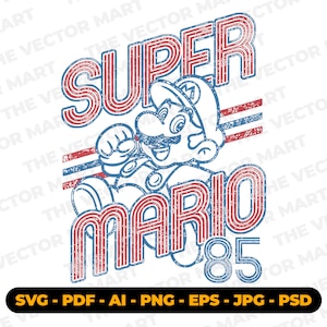 Super Mario illustration  | cartoon illustration | Digital Download | .PNG .SVG |