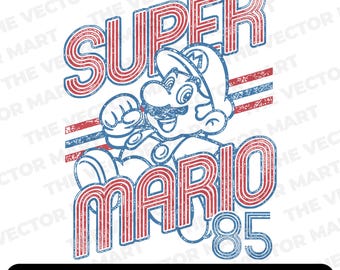 Ilustración de Super Mario / ilustración de dibujos animados / Descarga digital / .PNG .SVG /